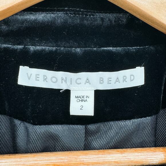 Veronica Beard Blazer Briar Black Miller Double Breasted Velvet Jacket Classic 2 - Picture 5 of 12